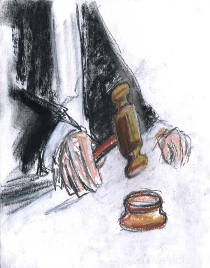 tekening van een rechter